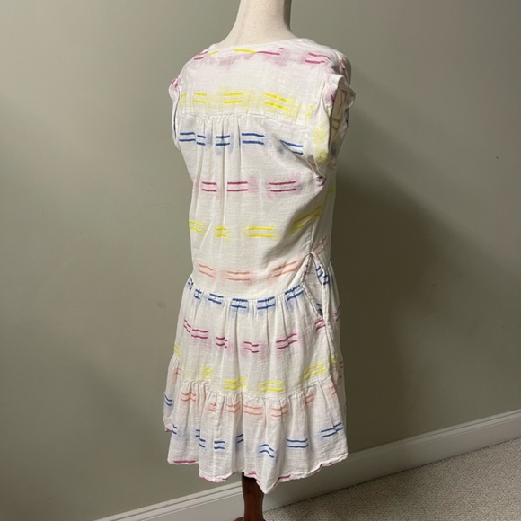 Oliphant White with Colorful Embroidery V-Neck Dress - Size M - Picture 7 of 11